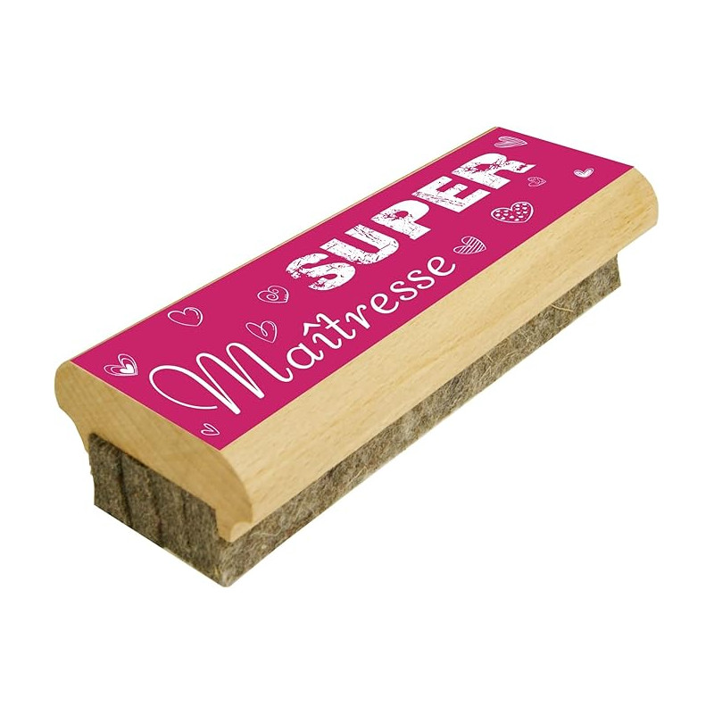 Cadeau Maîtresse d'école - Brosse à tableau en Bois efface le Feutre et la Craie sur Tableaux Noirs et Tableaux Blancs (Super