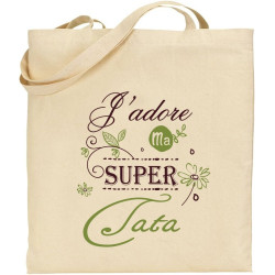 Tote Bag - Sac en Toile - Cadeau pour Tata - Cadeau pour la Tata de Votre Enfant, pour Noël, Anniversaire,Lors d'un baptême