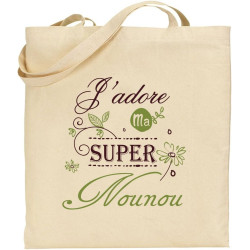 Tote Bag - Sac en Toile Cadeau pour Nounou - Cadeau pour la fête des Nounous, Noël, Anniversaire, Fin de contrat, Fin d'année