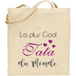 Tote Bag - Sac en Toile - Cadeau pour Tata - Cadeau pour la Tata de Votre Enfant, pour Noël, Anniversaire,Lors d'un baptême