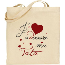 Tote Bag - Sac en Toile - Cadeau pour Tata - Cadeau pour la Tata de Votre Enfant, pour Noël, Anniversaire,Lors d'un baptême