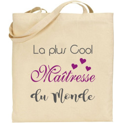 Sac Tote bag - Cadeau pour Maîtresse - Cadeau pour la maîtresse de votre enfant, pour Noël, Anniversaire, Fin d'année scolaire