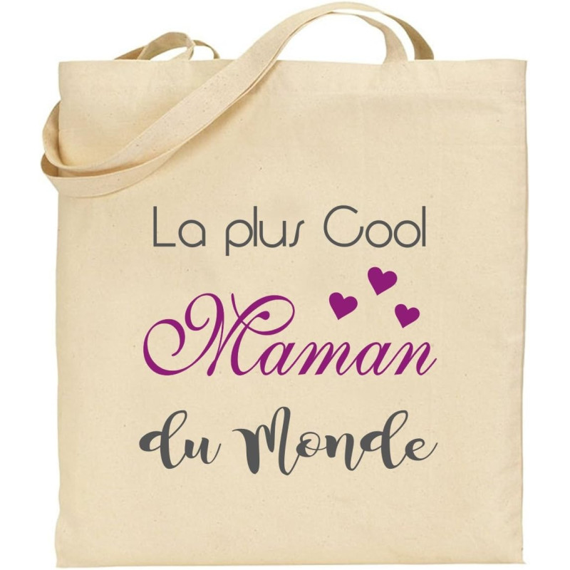 Tote Bag - Sac en Toile - Cadeau pour Maman - Cadeau pour la fête des Mères, Noël, Anniversaire (Sac 2)