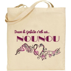 Tote Bag - Sac en Toile Cadeau pour Nounou - Cadeau pour la fête des Nounous, Noël, Anniversaire, Fin de contrat, Fin d'année
