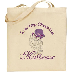 Sac Tote bag - Cadeau pour Maîtresse - Cadeau pour la maîtresse de votre enfant, pour Noël, Anniversaire, Fin d'année scolaire