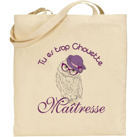 Sac Tote bag - Cadeau pour Maîtresse - Cadeau pour la maîtresse de votre enfant, pour Noël, Anniversaire, Fin d'année scolaire