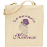 Sac Tote bag - Cadeau pour Maîtresse - Cadeau pour la maîtresse de votre enfant, pour Noël, Anniversaire, Fin d'année scolaire