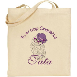 Tote Bag - Sac en Toile - Cadeau pour Tata - Cadeau pour la Tata de Votre Enfant, pour Noël, Anniversaire,Lors d'un baptême