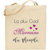 Tote Bag - Sac en Toile - Cadeau pour Marraine - Cadeau pour la Marraine de Votre Enfant, pour Noël, Anniversaire,Lors d'un