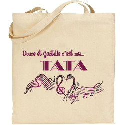 Tote Bag - Sac en Toile - Cadeau pour Tata - Cadeau pour la Tata de Votre Enfant, pour Noël, Anniversaire,Lors d'un baptême