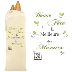Sac à Pain 100% Coton Bio - Cadeau pour Mamie - Cadeau pour la fête des Grands Mères, Noël, Anniversaire, Fête de Mamy (Sac à