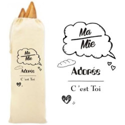 Sac à Pain 100% Coton Bio - Cadeau pour Mamie - Cadeau pour la fête des Grands Mères, Noël, Anniversaire, Fête de Mamy (Sac à