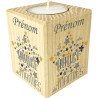 Bougie personnalisée La Plus Douce des Mamies – Porte Bougie en Bois personnalisé avec Le prénom de Mamie – Cadeau Noël