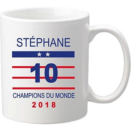 Mug Coupe du Monde de Football 2018 - France Champions du Monde 2018 - offrez vous ce mug personnalisé de l'équipe de France de