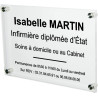 Plaque Professionnelle Infirmière – Plaque en Plexiglas – Personnalisée en ligne – Personnalisation Made in FRANCE