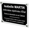 Gravure Events Plaque Professionnelle Infirmière – Plaque en Plexiglas – Personnalisée en Ligne – Personnalisation Fixations et