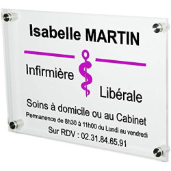 Gravure Events Plaque Professionnelle Infirmière – Plaque en Plexiglas – Personnalisée en Ligne – Personnalisation Fixations et