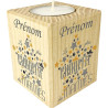 Bougie personnalisée La Plus Chouette des Mamies – Porte Bougie en Bois personnalisé avec Le prénom de Mamie – Cadeau Noël