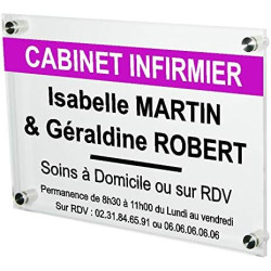 Gravure Events Plaque Professionnelle Infirmière – Plaque en Plexiglas – Personnalisée en Ligne – Personnalisation Fixations et