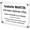 Gravure Events Plaque Professionnelle Infirmière – Plaque en Plexiglas – Personnalisée en Ligne – Personnalisation Fixations et