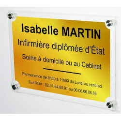 Gravure Events Plaque Professionnelle Infirmière – Plaque en Plexiglas – Personnalisée en Ligne – Personnalisation Fixations et