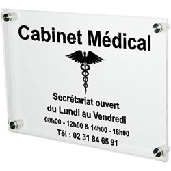 Plaque Professionnelle Médicale - Plaque Professionnelle Médecin en Plexiglas – Médecine Générale - Personnalisée en ligne