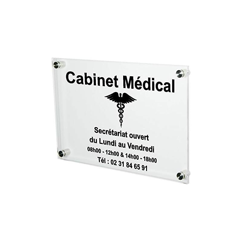 Plaque Professionnelle Médicale - Plaque Professionnelle Médecin en Plexiglas – Médecine Générale - Personnalisée en ligne
