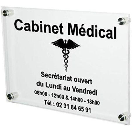 Plaque Professionnelle Médicale - Plaque Professionnelle Médecin en Plexiglas – Médecine Générale - Personnalisée en ligne