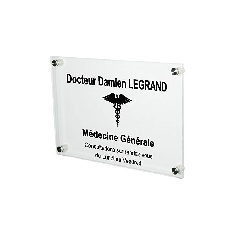 Plaque Professionnelle Médicale - Plaque Professionnelle Médecin en Plexiglas – Médecine Générale - Personnalisée en ligne