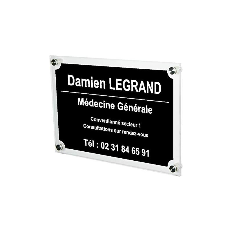 Plaque Professionnelle Médicale - Plaque Professionnelle Médecin en Plexiglas – Médecine Générale - Personnalisée en ligne