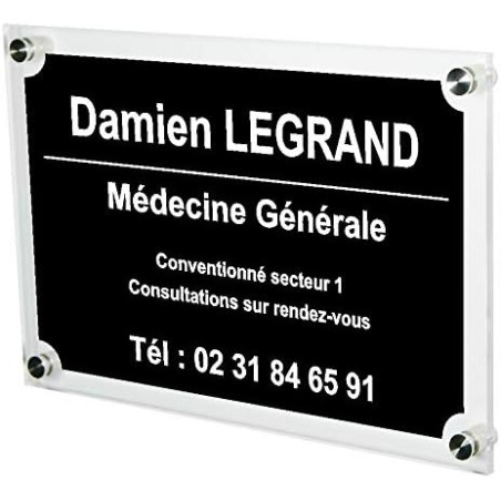 Plaque Professionnelle Médicale - Plaque Professionnelle Médecin en Plexiglas – Médecine Générale - Personnalisée en ligne