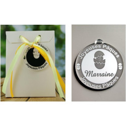 Boite de Chocolat garnie – Joyeuses Pâques Marraine (Cadeau pour Pâques) – Mod. Poussin