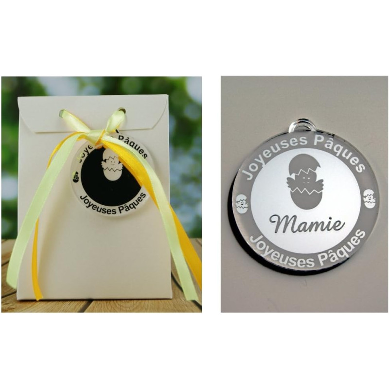 Boite de Chocolat garnie – Joyeuses Pâques Mamie (Cadeau pour Pâques) – Mod. Poussin