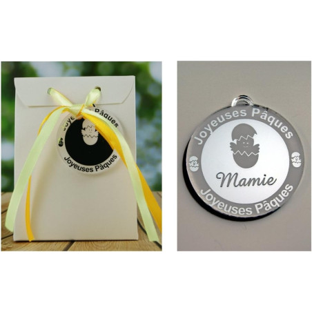 Boite de Chocolat garnie – Joyeuses Pâques Mamie (Cadeau pour Pâques) – Mod. Poussin