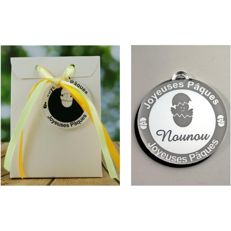 Boite de Chocolat garnie – Joyeuses Pâques Nounou (Cadeau pour Pâques) – Mod. Poussin