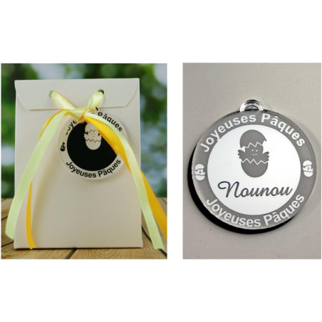 Boite de Chocolat garnie – Joyeuses Pâques Nounou (Cadeau pour Pâques) – Mod. Poussin
