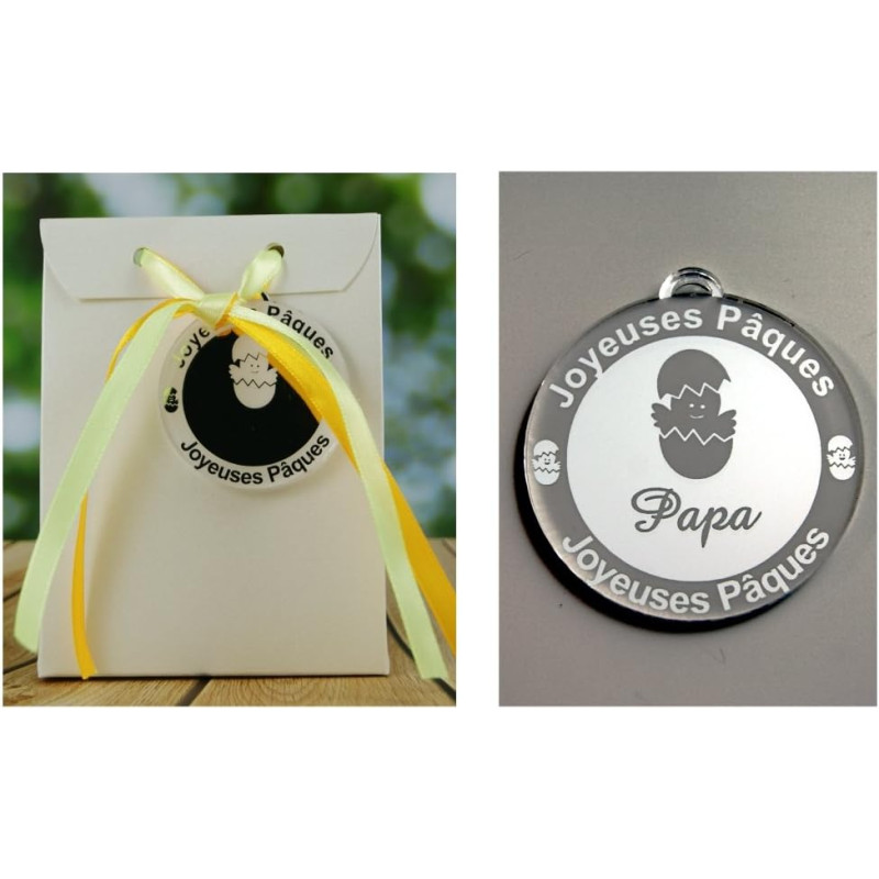 Boite de Chocolat garnie – Joyeuses Pâques Papa (Cadeau pour Pâques) – Mod. Poussin