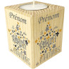 Bougie personnalisée pour Maman – Porte Bougie en Bois personnalisé avec Le prénom de Maman – Cadeau Noël, Anniversaire, fête