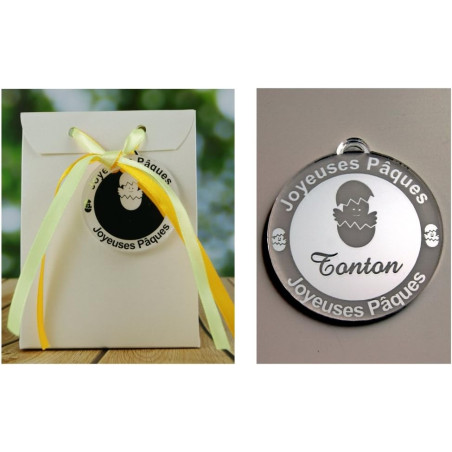 Boite de Chocolat garnie – Joyeuses Pâques Tonton (Cadeau pour Pâques) – Mod. Poussin