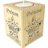 Bougie personnalisée La Plus Douce des Mamans – Porte Bougie en Bois personnalisé avec Le prénom de Maman – Cadeau Noël