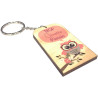 Porte Clef en BOIS – Trop Chouette Parrain (Cadeau Parrain Marraine Baptême Communion Noël, annonce et demande Parrain) Mod