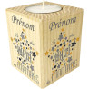 Bougie personnalisée La Plus Drole des Mamans – Porte Bougie en Bois personnalisé avec Le prénom de Maman – Cadeau Noël
