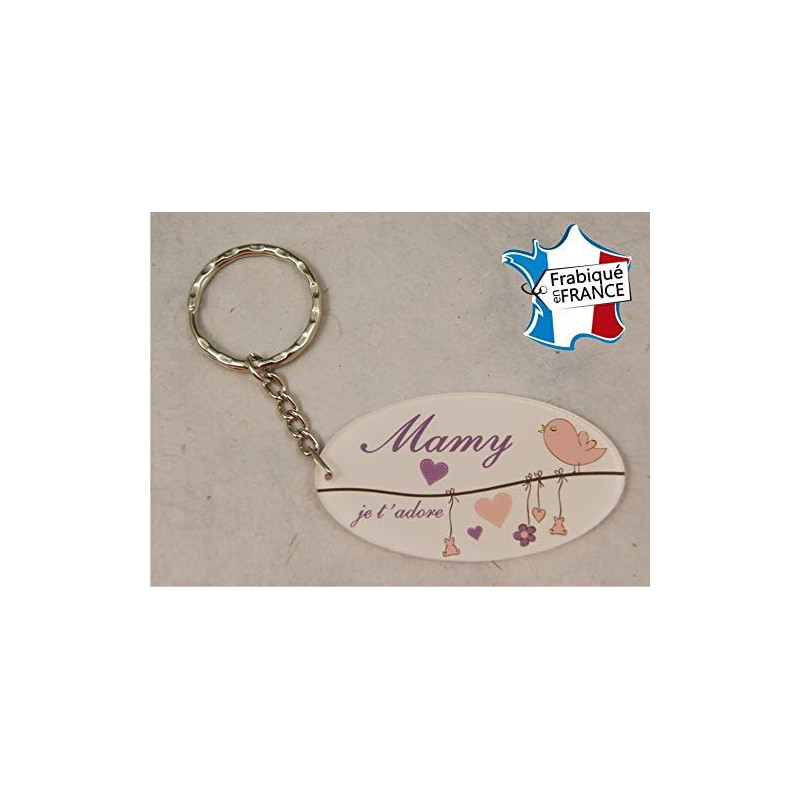 Porte Clef - Mamy je t'adore (Cadeau fête des grands mères, anniversaire, noël pour Mamie, annonce de naissance …)