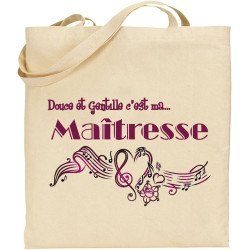Tote Bag - Sac en Toile - Cadeau pour Maîtresse - Cadeau pour la maîtresse de votre enfant, pour Noël, Anniversaire, Fin