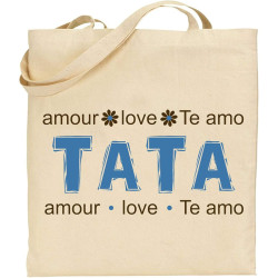 Tote Bag - Sac en Toile - Cadeau pour Tata - Cadeau pour la Tata de Votre Enfant, pour Noël, Anniversaire,Lors d'un baptême