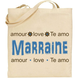 Tote Bag - Sac en Toile - Cadeau pour Marraine - Cadeau pour la Marraine de Votre Enfant, pour Noël, Anniversaire,Lors d'un