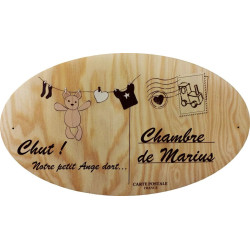 Plaque de Porte en bois personnalisée pour une Chambre d'enfant - Le prénom de la plaque en bois est personnalisable - cadeau
