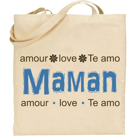Tote Bag - Sac en Toile - Cadeau pour Maman - Cadeau pour la fête des Mères, Noël, Anniversaire (Sac 6)