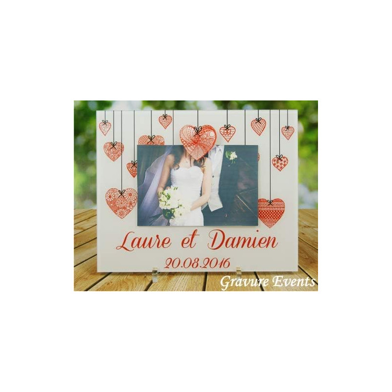 Cadre Photo Mariage & Saint Valentin – (Cadeau souvenir pour les mariés) Kd – Q