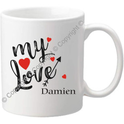 Mug personnalisé - My Love - Tasse cadeau pour la Saint Valentin - Homme ou femme - Cadeau romantique pour un couple – Cadeau
